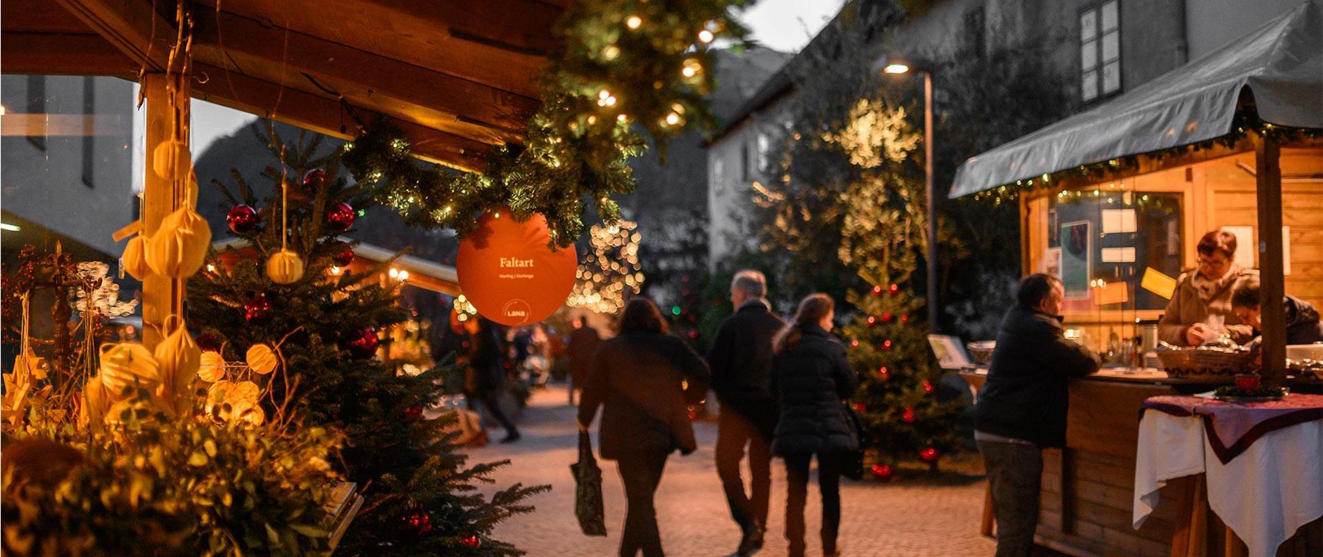 Stalls at the christmas market Lana