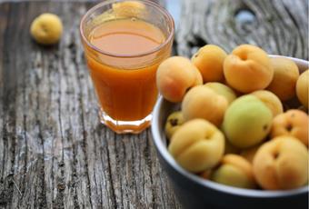 Homemade apricot juice