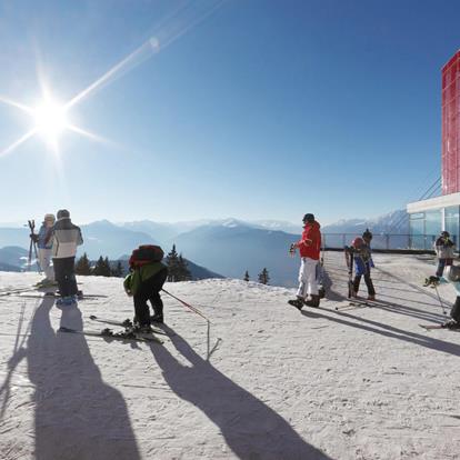 Having fun at the skiing area Meran 2000