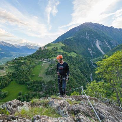 Der anspruchsvolle Klettersteig Hoachwool in Naturns