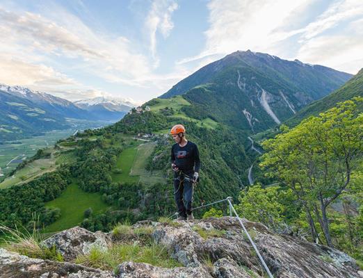 Der anspruchsvolle Klettersteig Hoachwool in Naturns