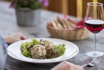 Vegetables barley dumplings with pecorino