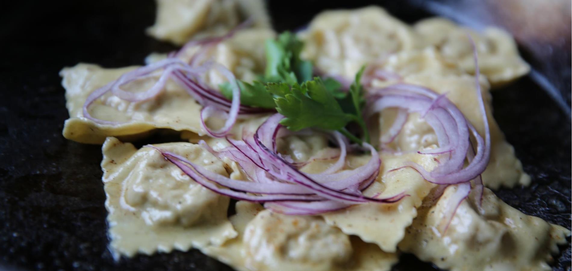 Ravioli with meat filling