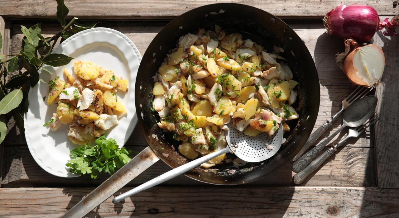 Stoccafisso con patate arrostite