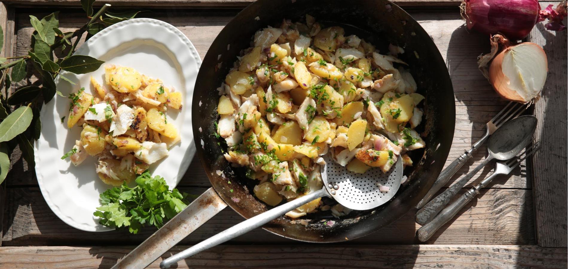 Stockfischgröstl (baccala - Italian salted cod)