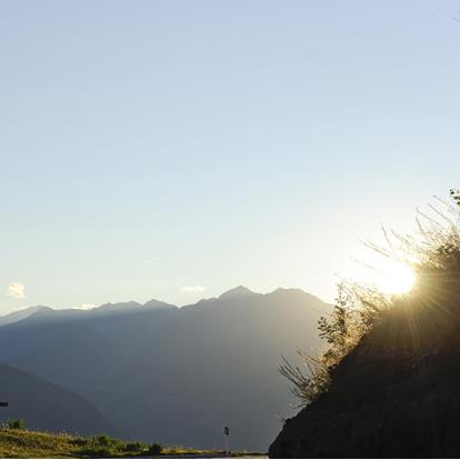 Herlicher Sonnenuntergang auf Merans Hochplateau