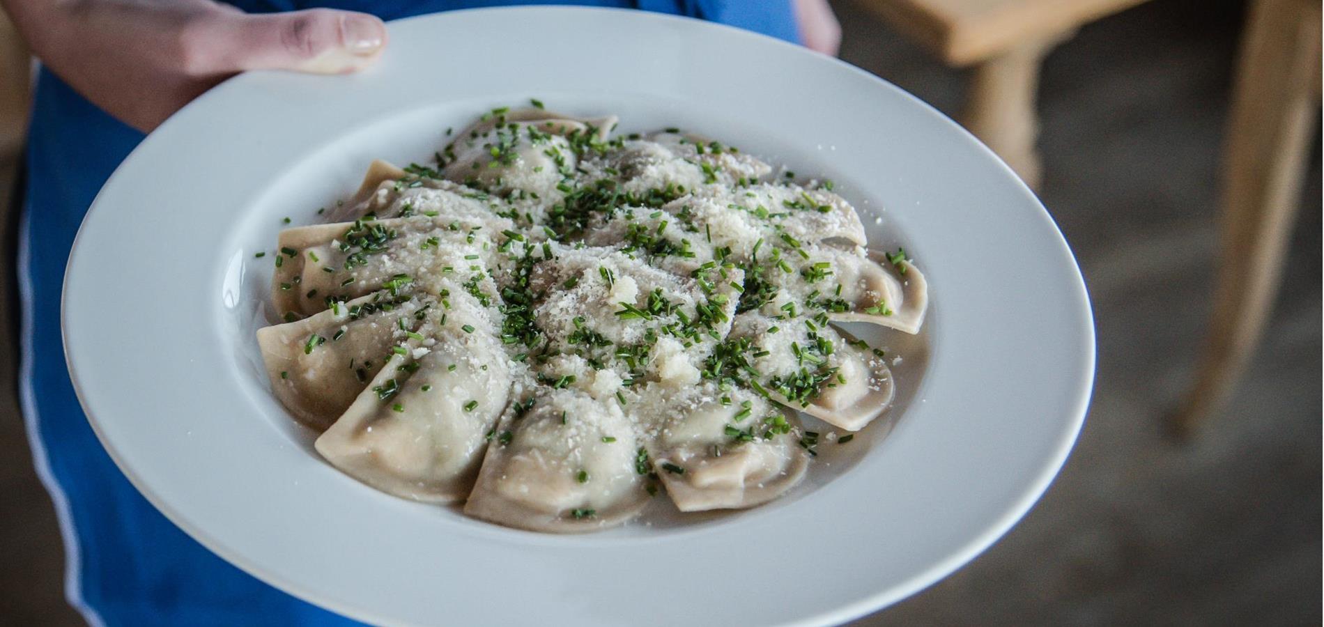 Alpin mediterrane Schlutzkrapfen