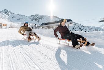 Sledding in the Passeiertal Valley