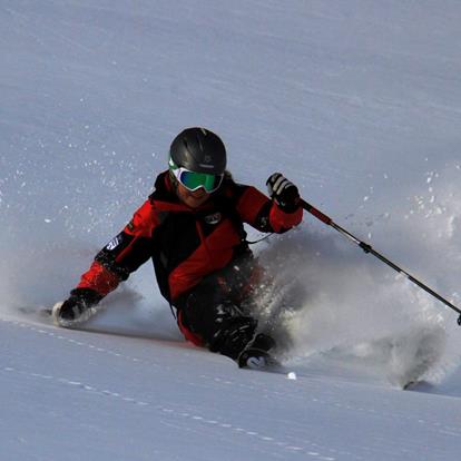 Freeride in the ski area of Schnalstal Valley