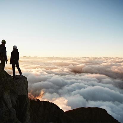 Early morning view from Mount Ifinger at Meran 2000