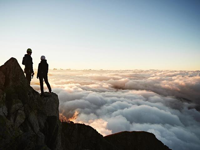 Early morning view from Mount Ifinger at Meran 2000