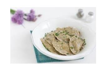 Schlutzkrapfen mit Spinatfüllung