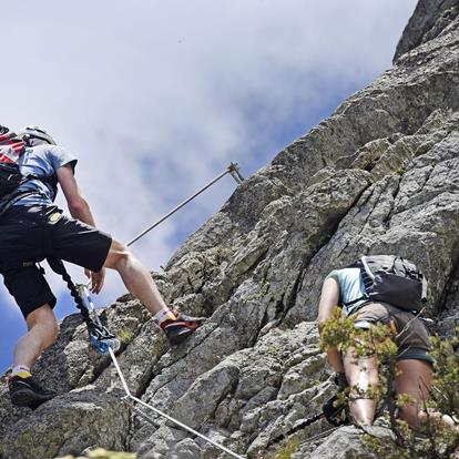 The Via Ferrata Heini Holzer at Merano 2000 is a sportive challenge