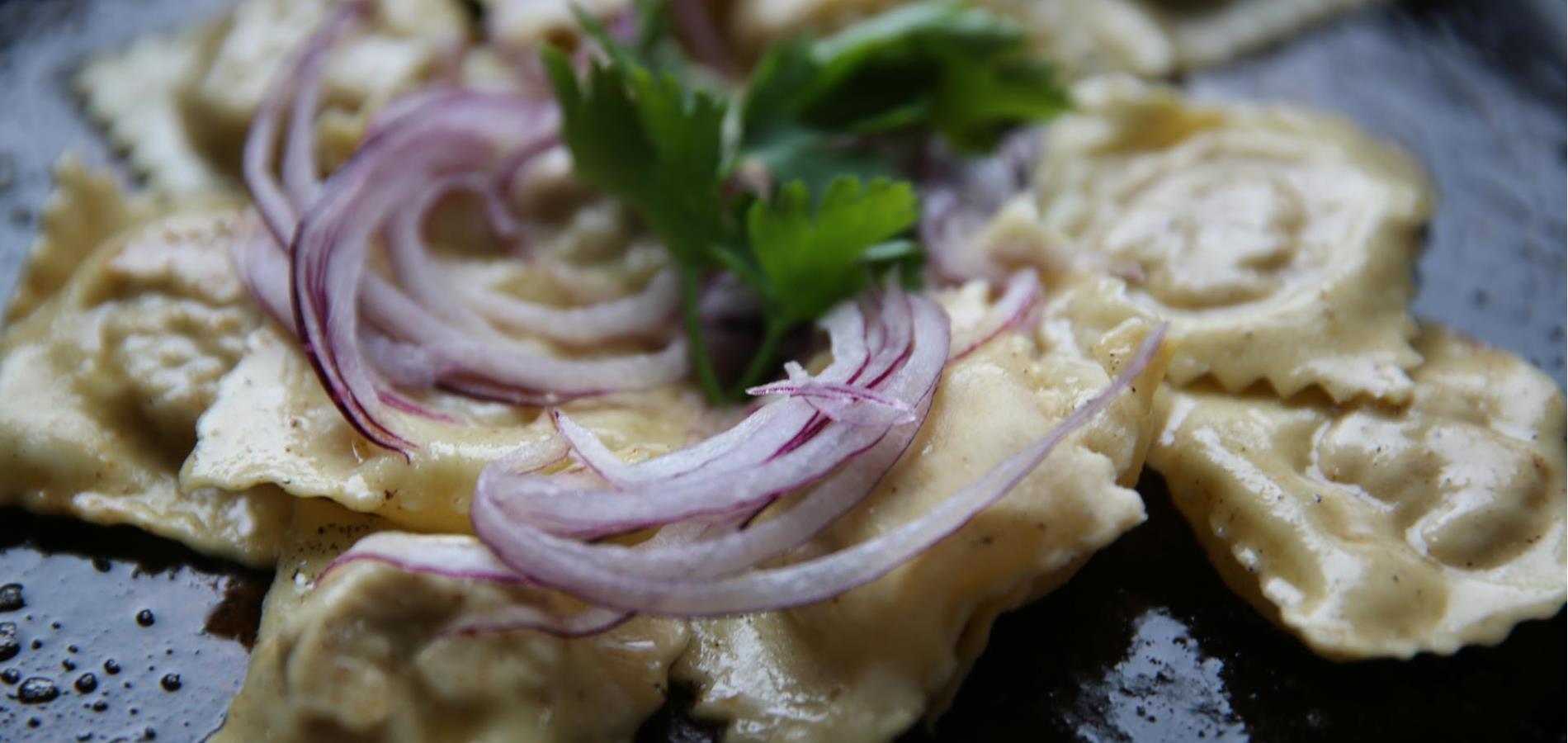 Ravioli with meat filling