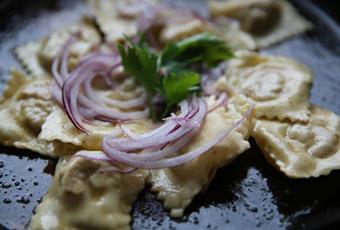 Ravioli with meat filling