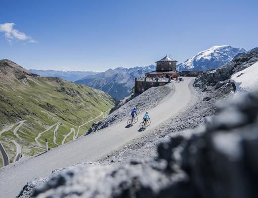 The famous hairpin bends of the Passo Stelvio