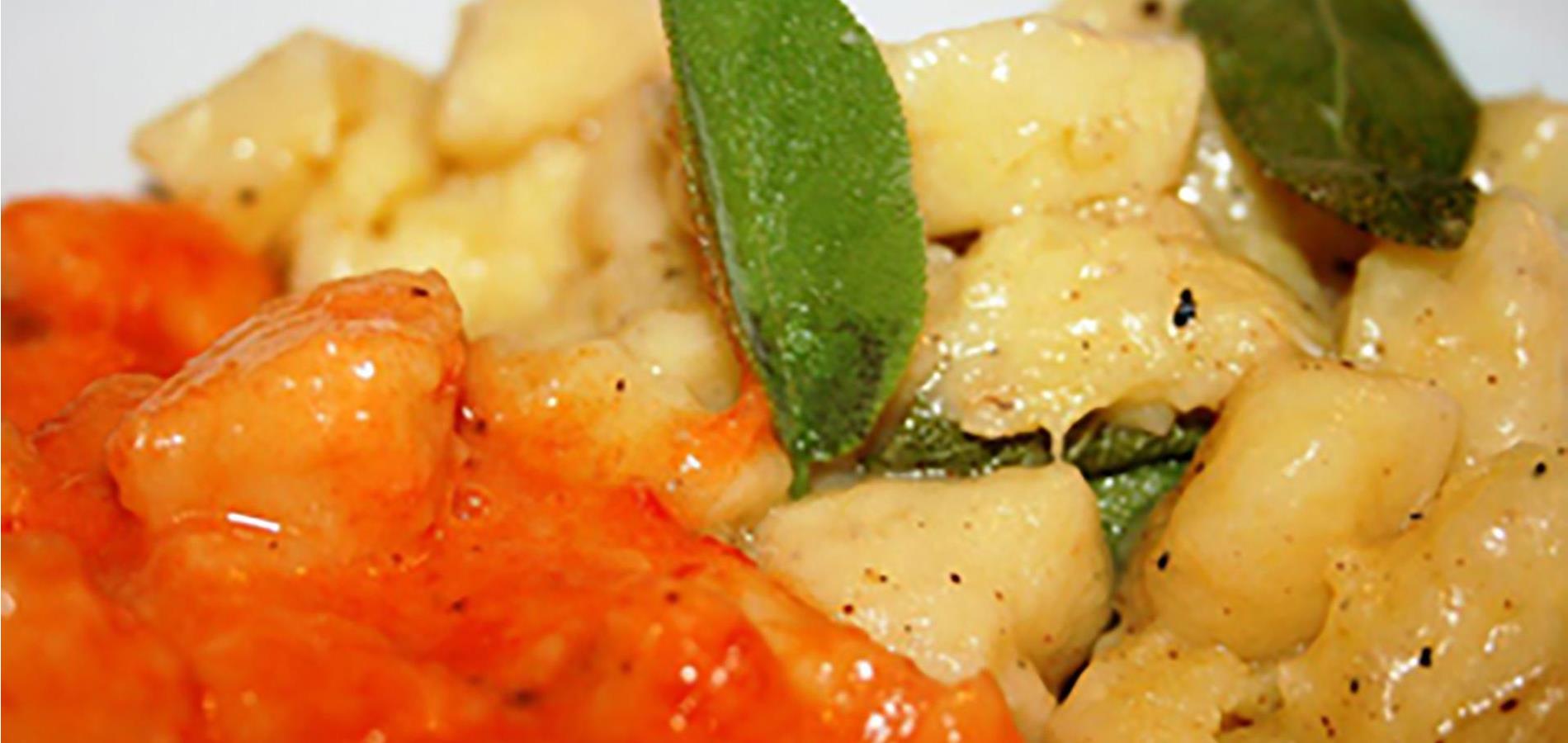 Gnocchi with sage butter or tomato sauce