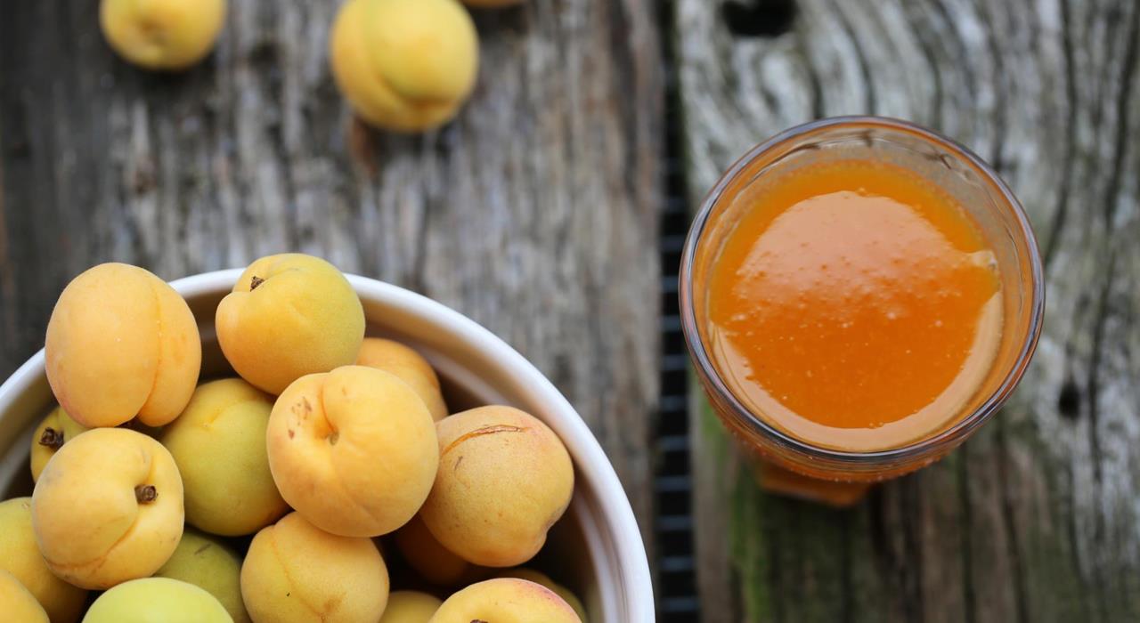 Homemade apricot juice