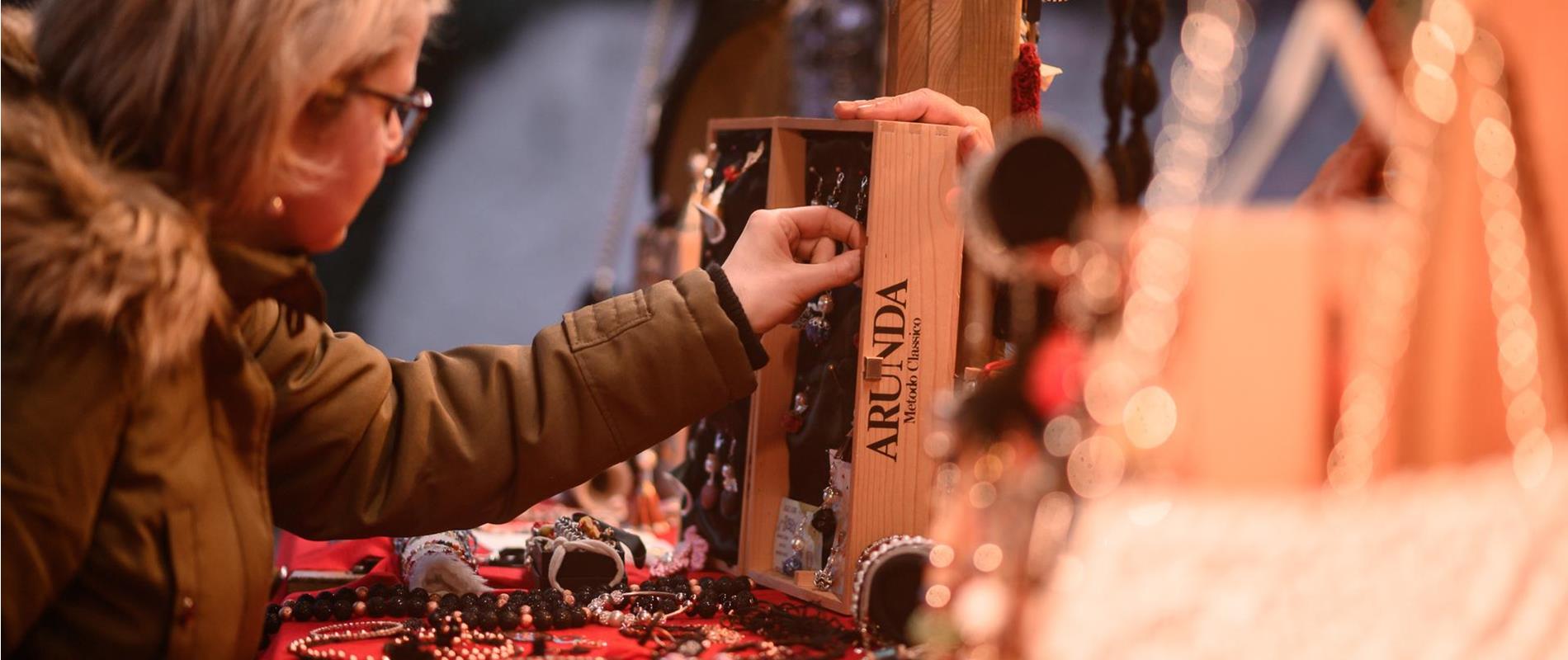 Stalls at the christmas market Lana