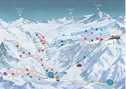 Ski area map Schnalstal Valley Glacier