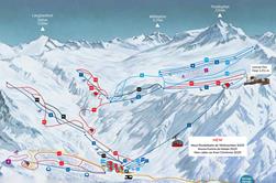 Ski area map Schnalstal Valley Glacier
