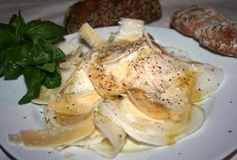 Radish with Parmesan Slices and Olive Oil