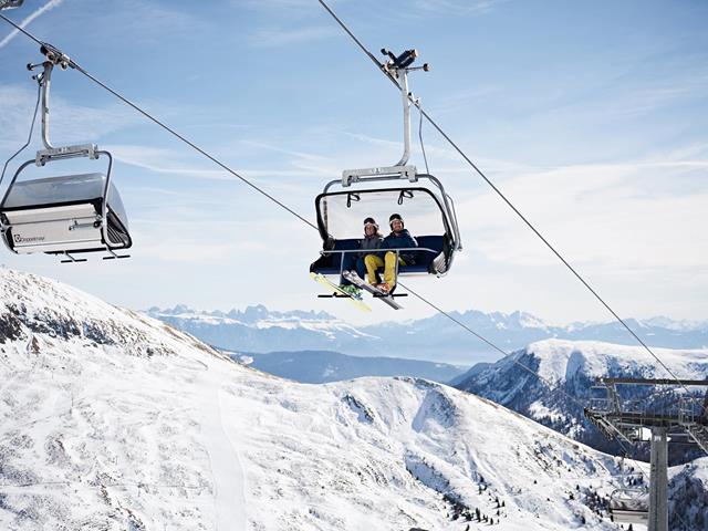 Modern lifts in the Merano 2000 ski area for skiers