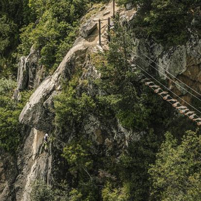 Via ferrata with suspension bridge in South Tyrol - Hoachwool via ferrata in Naturno near Juval Castle