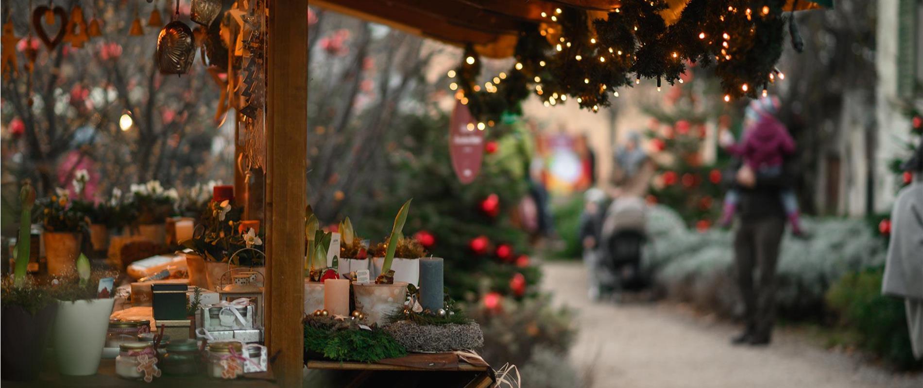 Stalls at the christmas market Lana