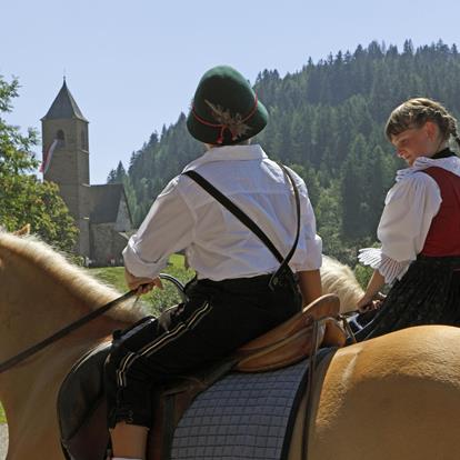 Spesso i cavalli fanno parte degli eventi ad Avelengo, Verano e Merano 2000