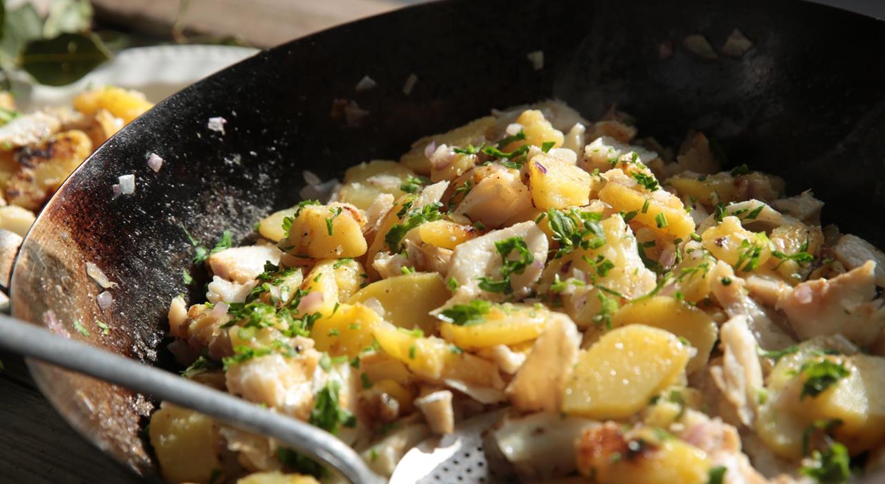 Stoccafisso con patate arrostite