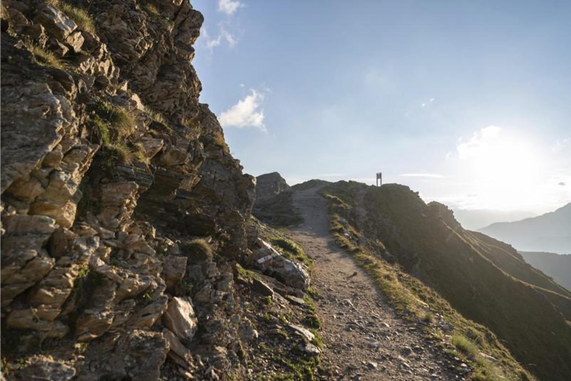 High trail in the Passo Stelvio National Park with panoramic views