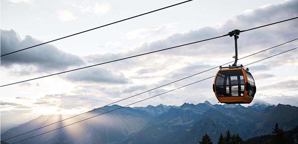 The Falzeben cable car at the hiking area Meran 2000