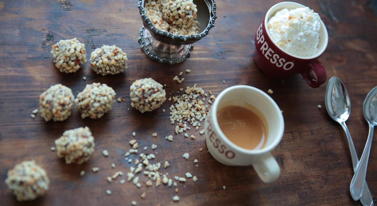 Home-made hazelnut praline