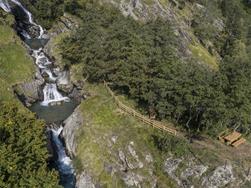 Alpine hiking trail Waterfall circular hike