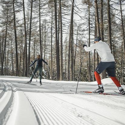 Cross country skiing at South Tyrol. Cross country track Falzeben/Hafling