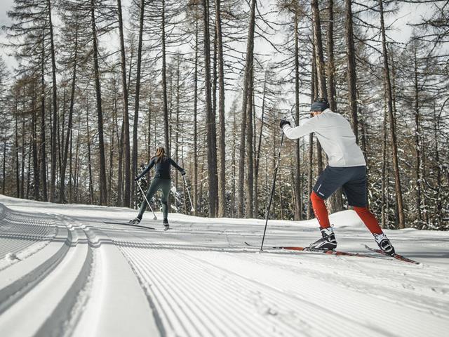 Cross country skiing at South Tyrol. Cross country track Falzeben/Hafling
