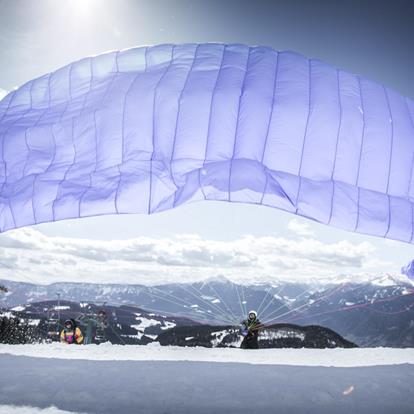 Parapendio in Alto Adige in inverno sulla nuova pista Merano2000: Paragleiten Hafling Vöran Meran2000