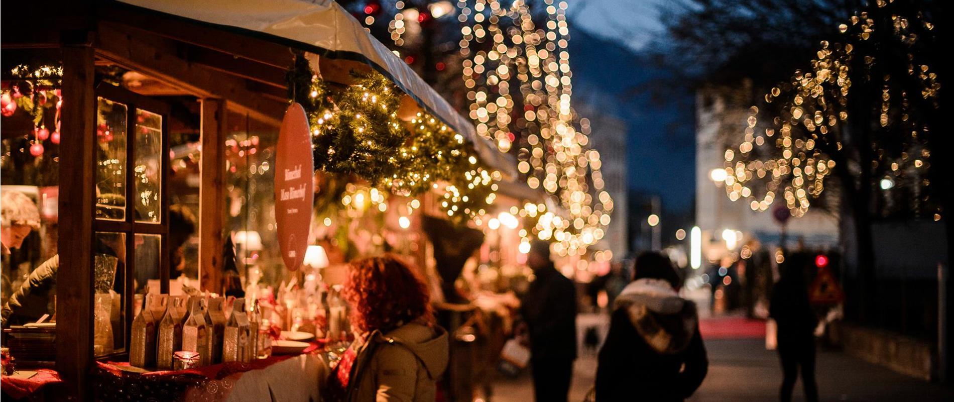 Stalls at the christmas market Lana